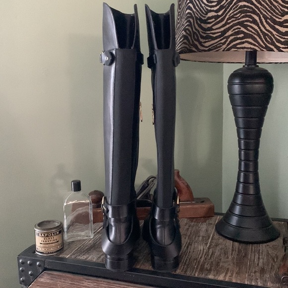 Ellen TRACY Bedford Black Leather Harness Riding Boots - Picture 5 of 16